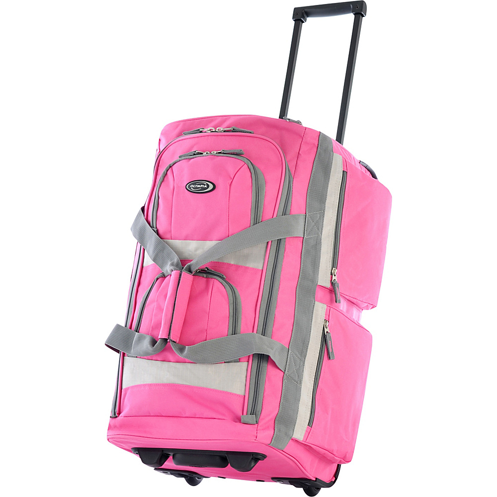 Olympia Eight Pocket 26 Rolling Duffel Pink