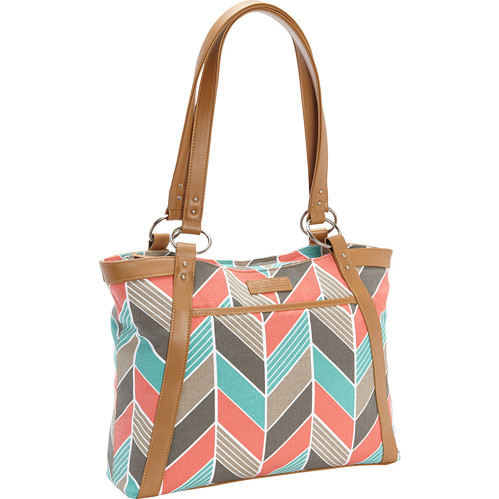 Kailo Chic Women s Casual Laptop Tote Coral Turquoise Chevron Kailo Chic Women s Business Bags