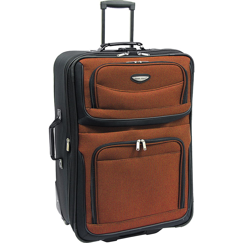Traveler s Choice Amsterdam 29 in. Expandable Rolling Upright Orange Traveler s Choice Softside Checked