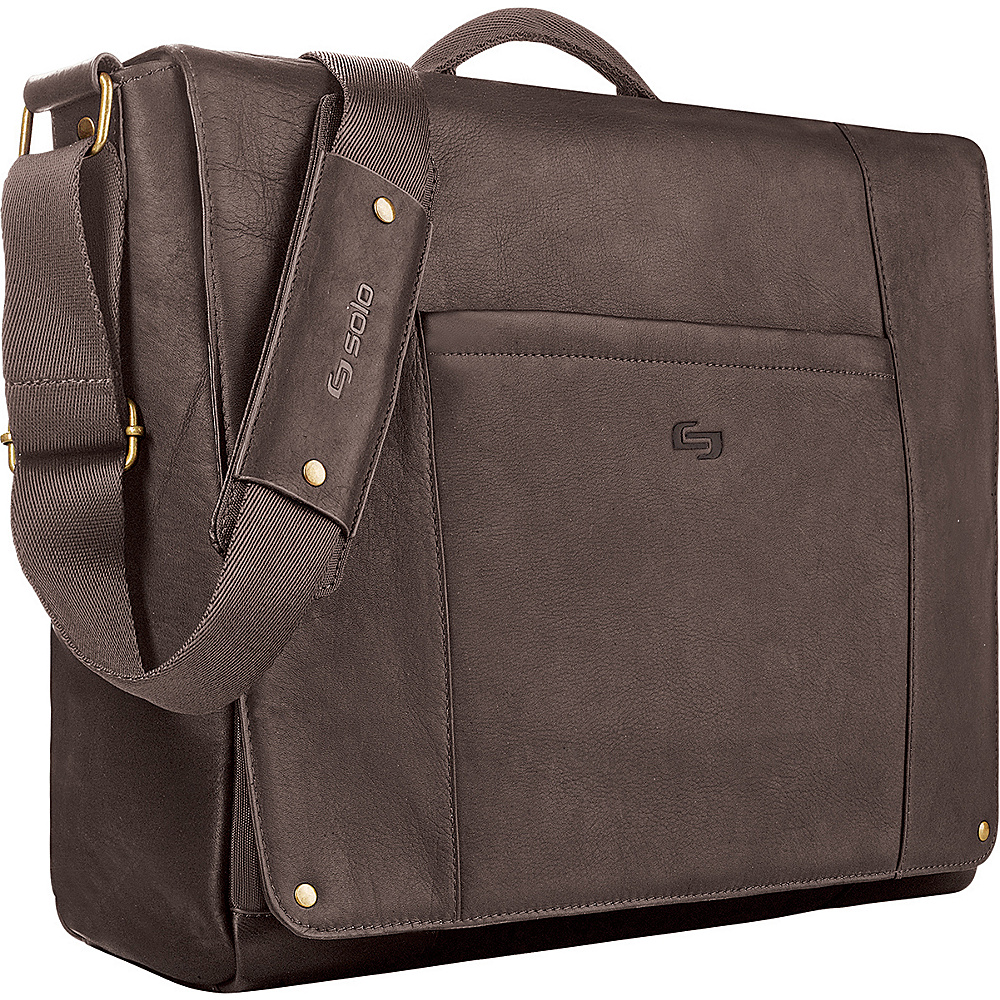 SOLO Vintage Leather Laptop Messenger Chocolate
