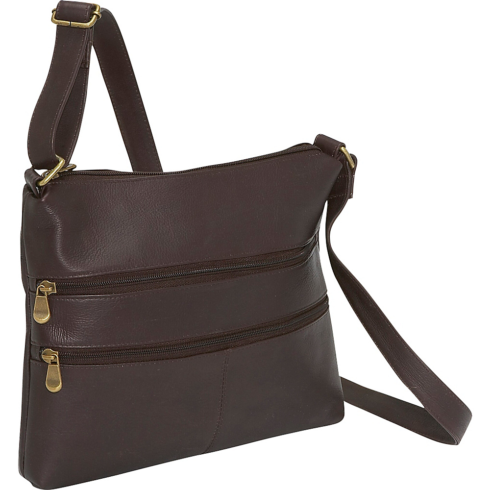 Le Donne Leather Two Zip Crossbody Caf