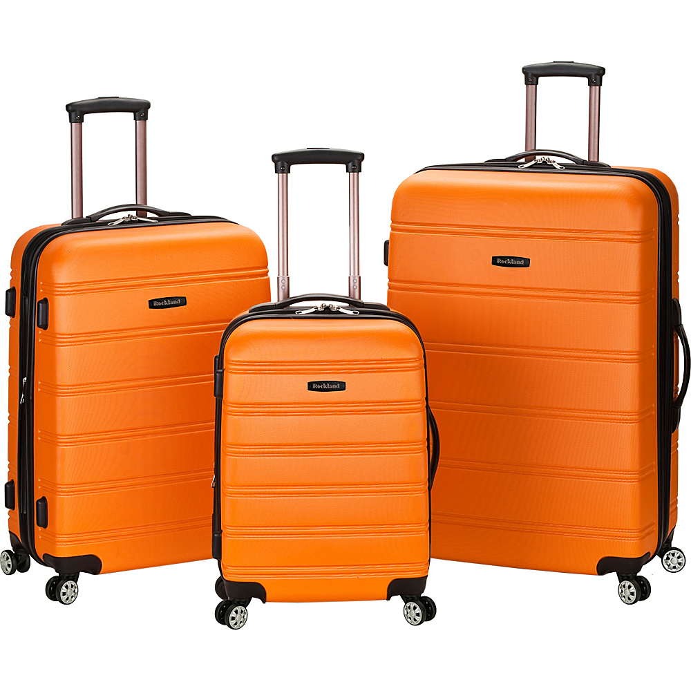 Rockland Luggage 3 Piece Melbourne Hardside Spinner Set Orange Rockland Luggage Luggage Sets