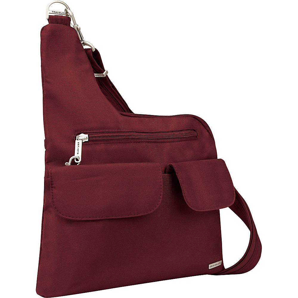 Travelon Anti Theft Classic Crossbody Bag Exclusive Colors Burgundy Exclusive Color Travelon Fabric Handbags