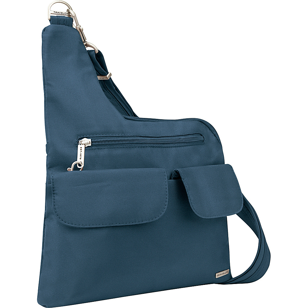 Travelon Anti Theft Classic Crossbody Bag Exclusive Colors Pacific Blue Exclusive Color Travelon Fabric Handbags