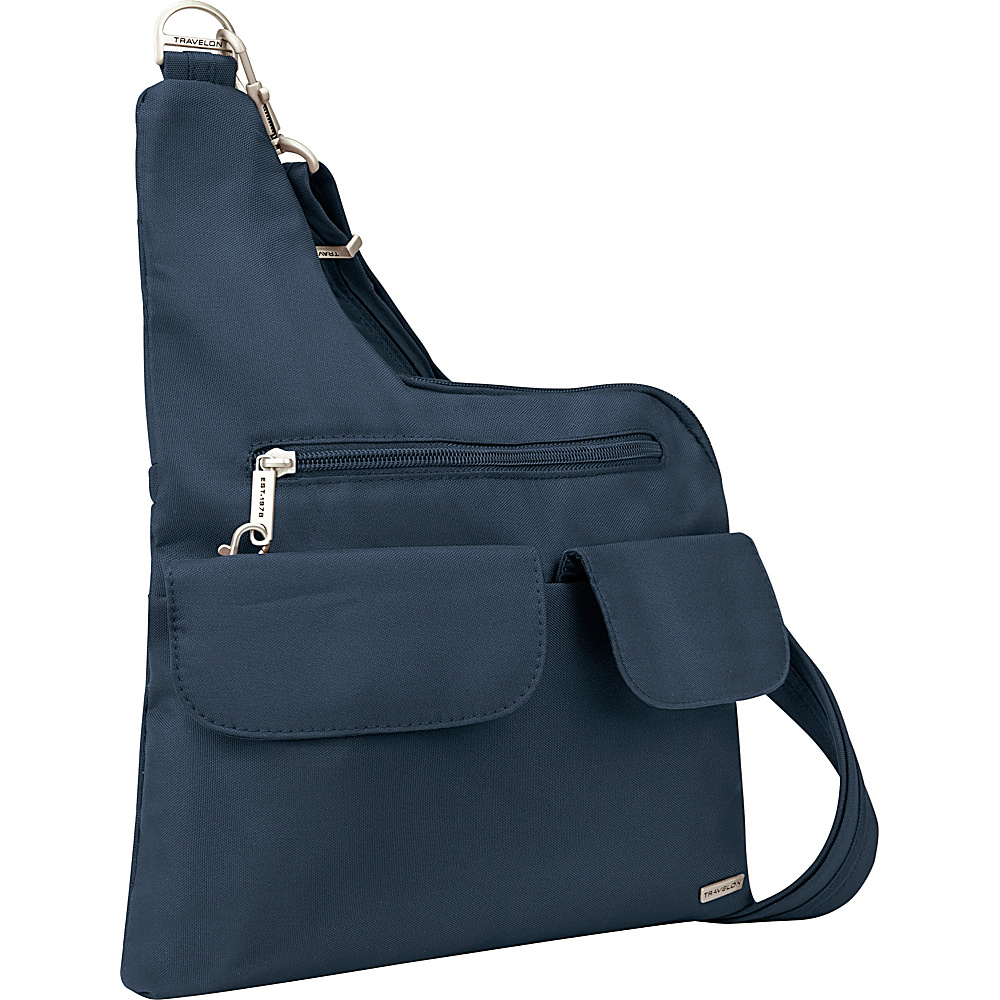 Travelon Anti Theft Classic Crossbody Bag Exclusive Colors Dark Blue Exclusive Color Travelon Fabric Handbags