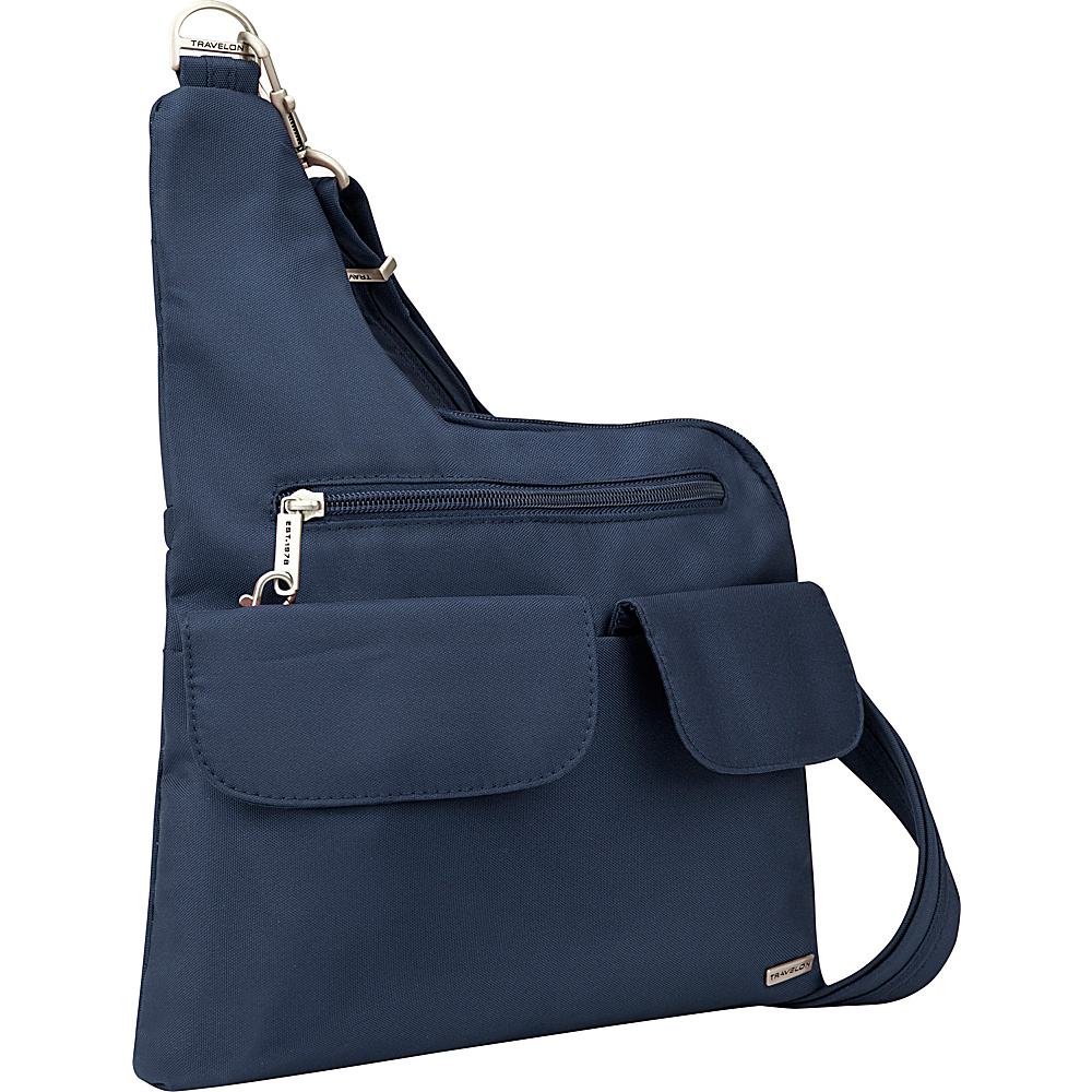 Travelon Anti Theft Classic Crossbody Bag Exclusive Colors Midnight Gray Travelon Fabric Handbags