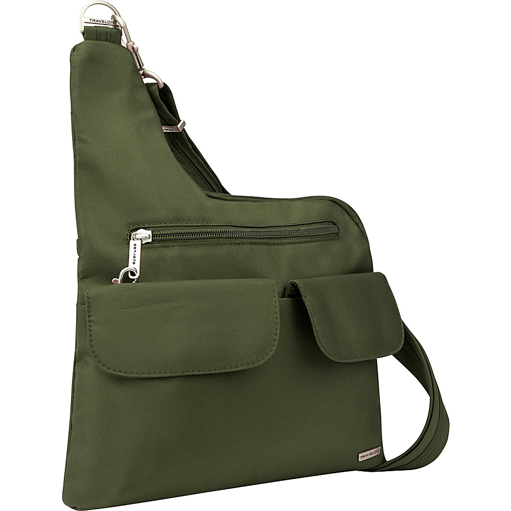 Travelon Anti Theft Classic Crossbody Bag Exclusive Colors Olive Coral Travelon Fabric Handbags