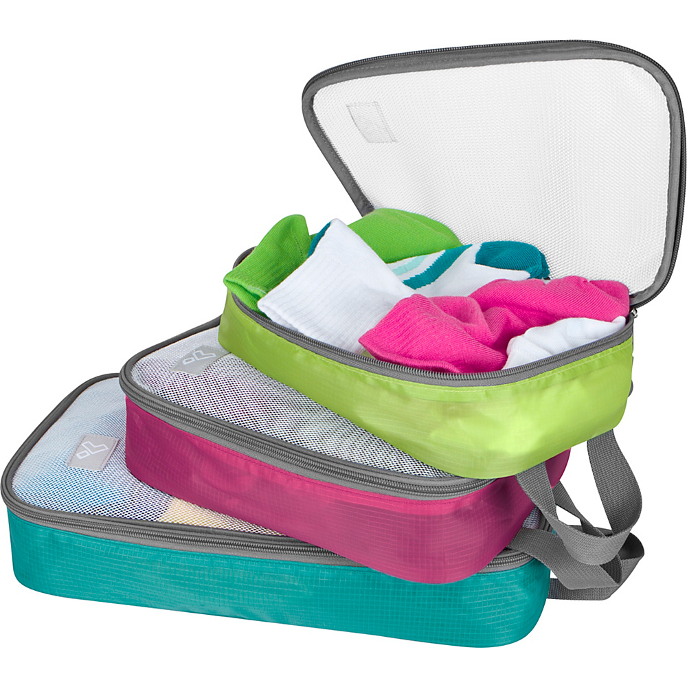 Travelon Set of 3 Lightweight Packing Organizers Brights Travelon Travel Organizers