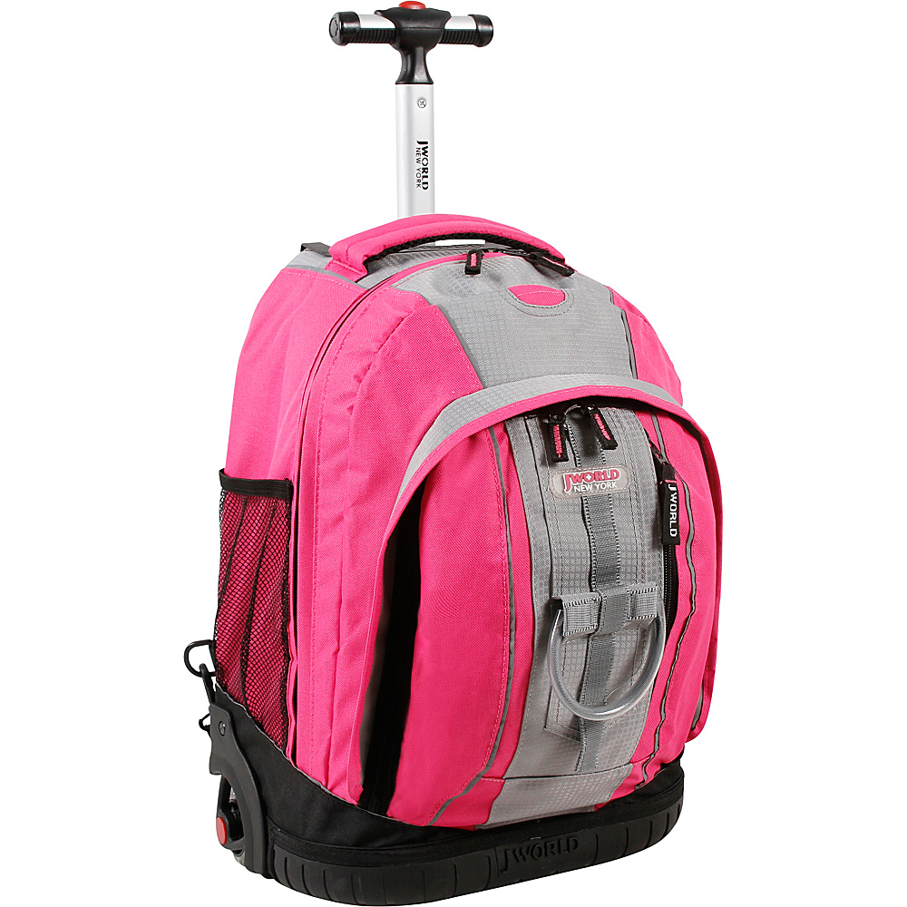 J World Twinkle Rolling Backpack Pink Grey