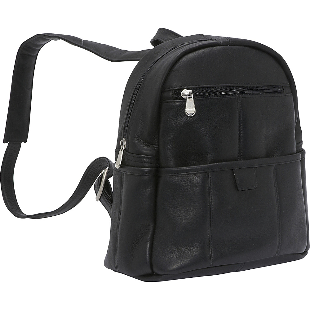 Le Donne Leather Quick Slip Womens Backpack Black