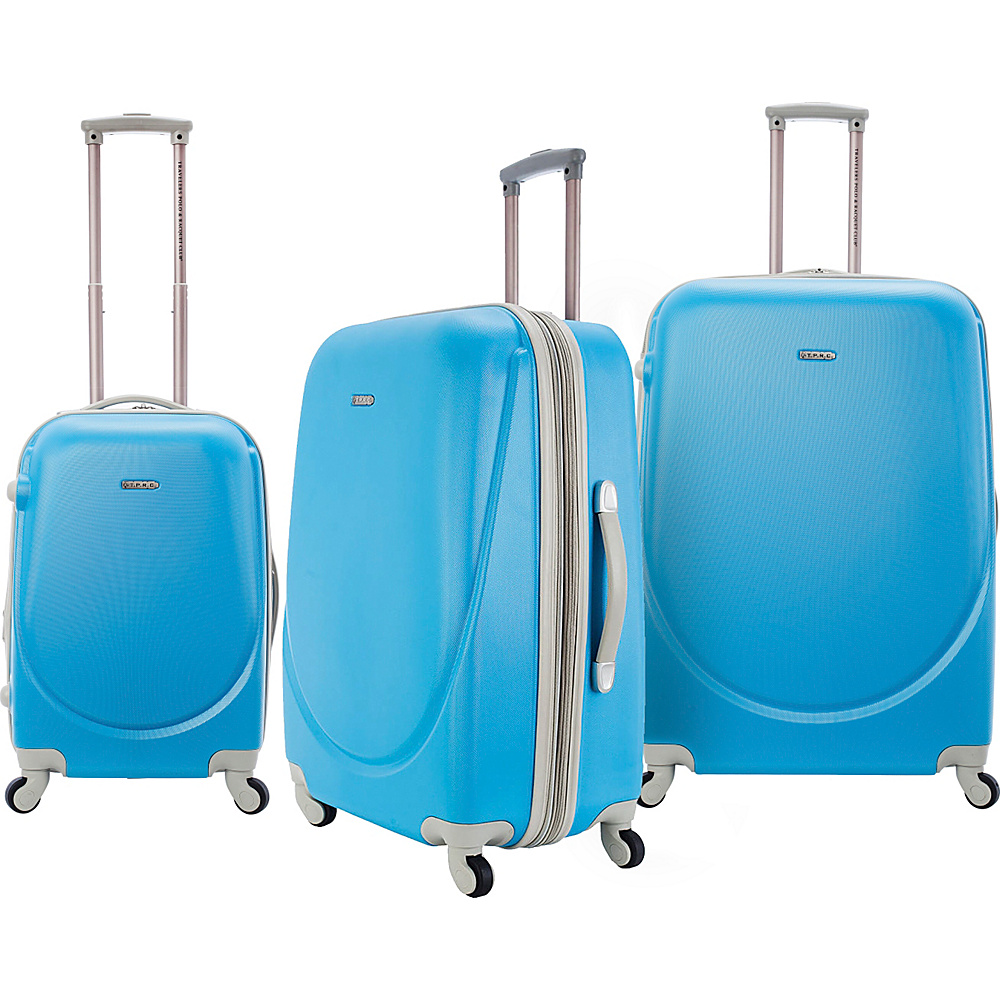 Travelers Club Luggage Barnet 3 Piece Hardside Spinner Set Neon Blue Travelers Club Luggage Luggage Sets
