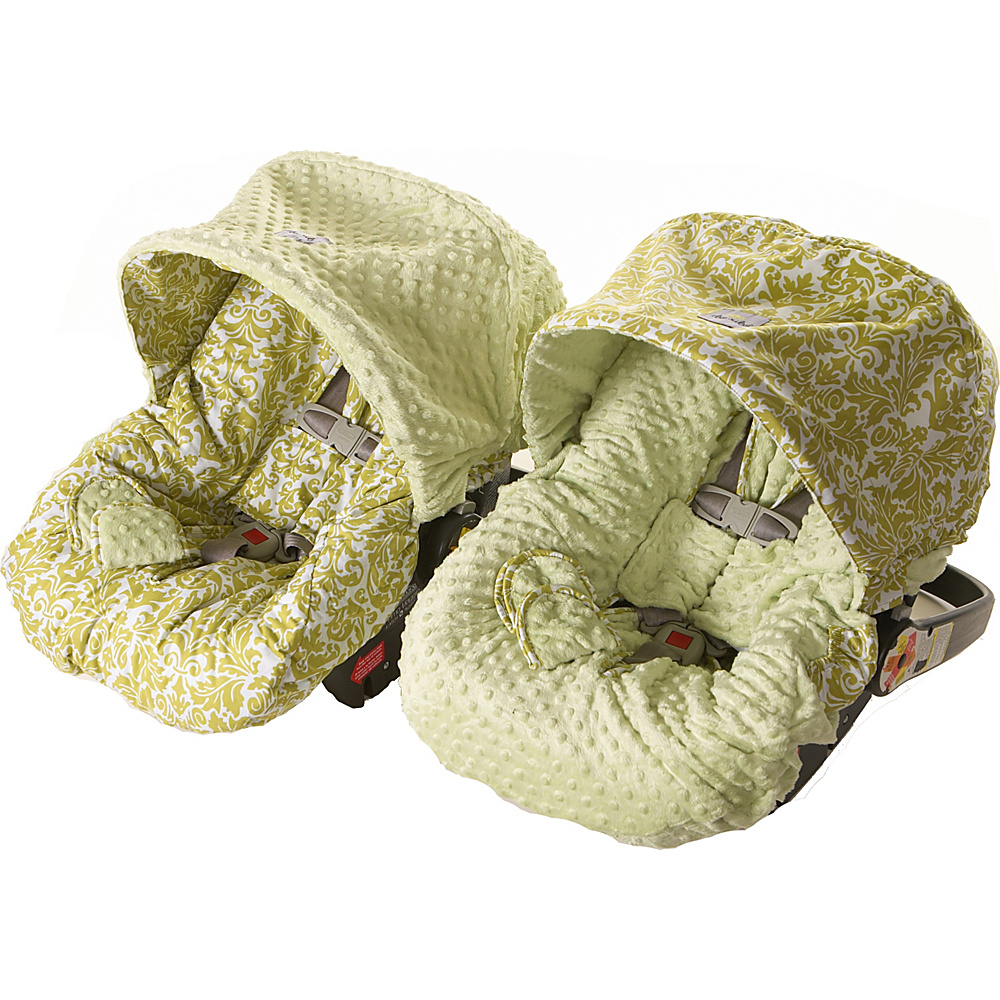 Itzy Ritzy Baby Ritzy Rider Infant Car Seat Cover Avocado Damask Itzy Ritzy Diaper Bags Accessories