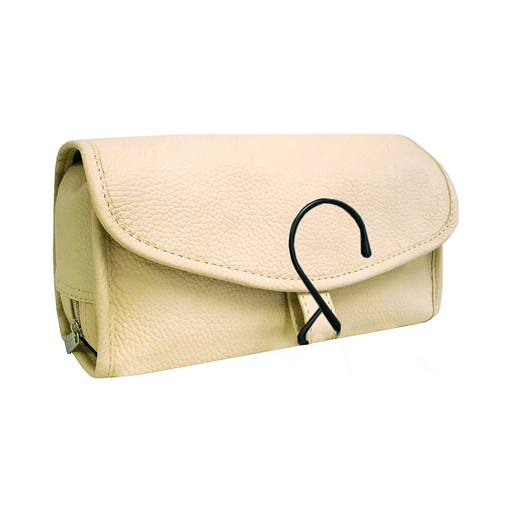 AmeriLeather Leather Travel Bag Off White AmeriLeather Toiletry Kits