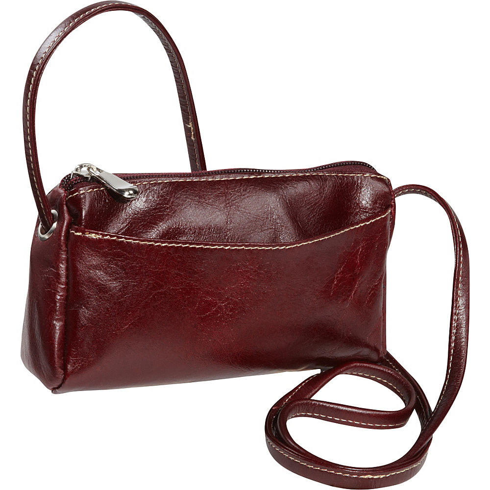 David King Co. Florentine Top Zip Mini Bag Cherry David King Co. Leather Handbags