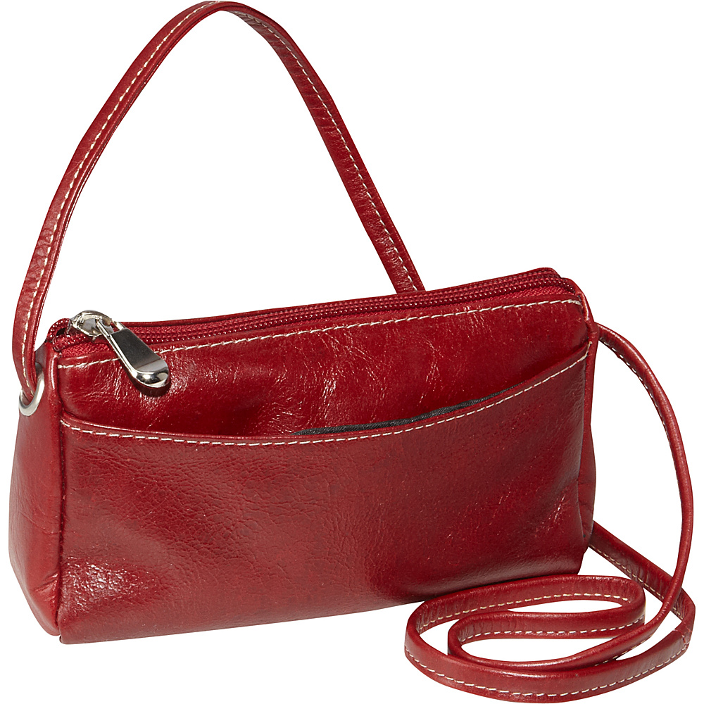David King Co. Florentine Top Zip Mini Bag Red David King Co. Leather Handbags