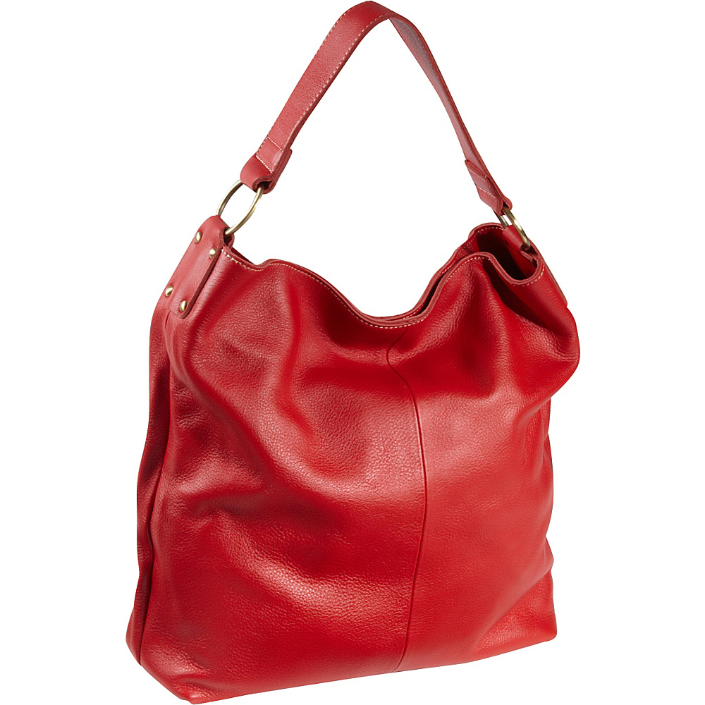 AmeriLeather Cynthia Leather Hobo Red - AmeriLeather Leather Handbags