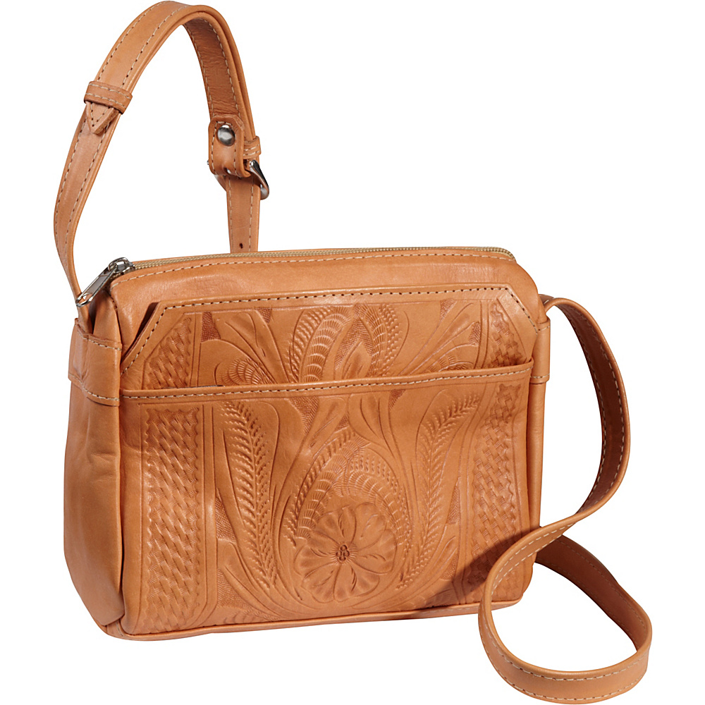 Ropin West Small Multipocket Shoulder Bag Natural Ropin West Leather Handbags