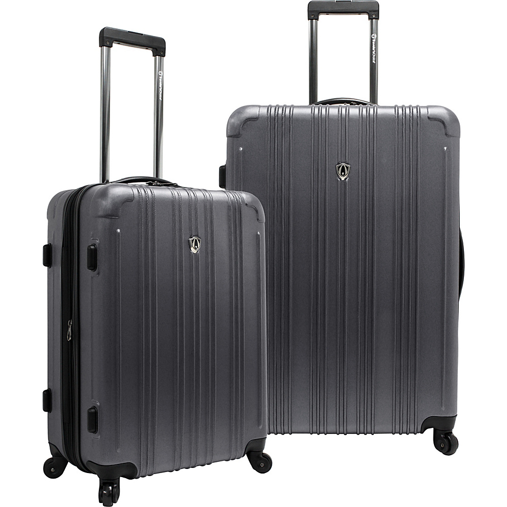 Traveler s Choice New Luxembourg 2pc Expandable Hardside Luggage Set Pewter Traveler s Choice Luggage Sets