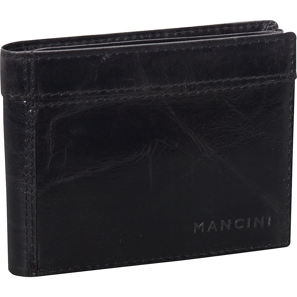 Mancini Leather Goods Men s Double Wing Billfold Black Mancini Leather Goods Men s Wallets