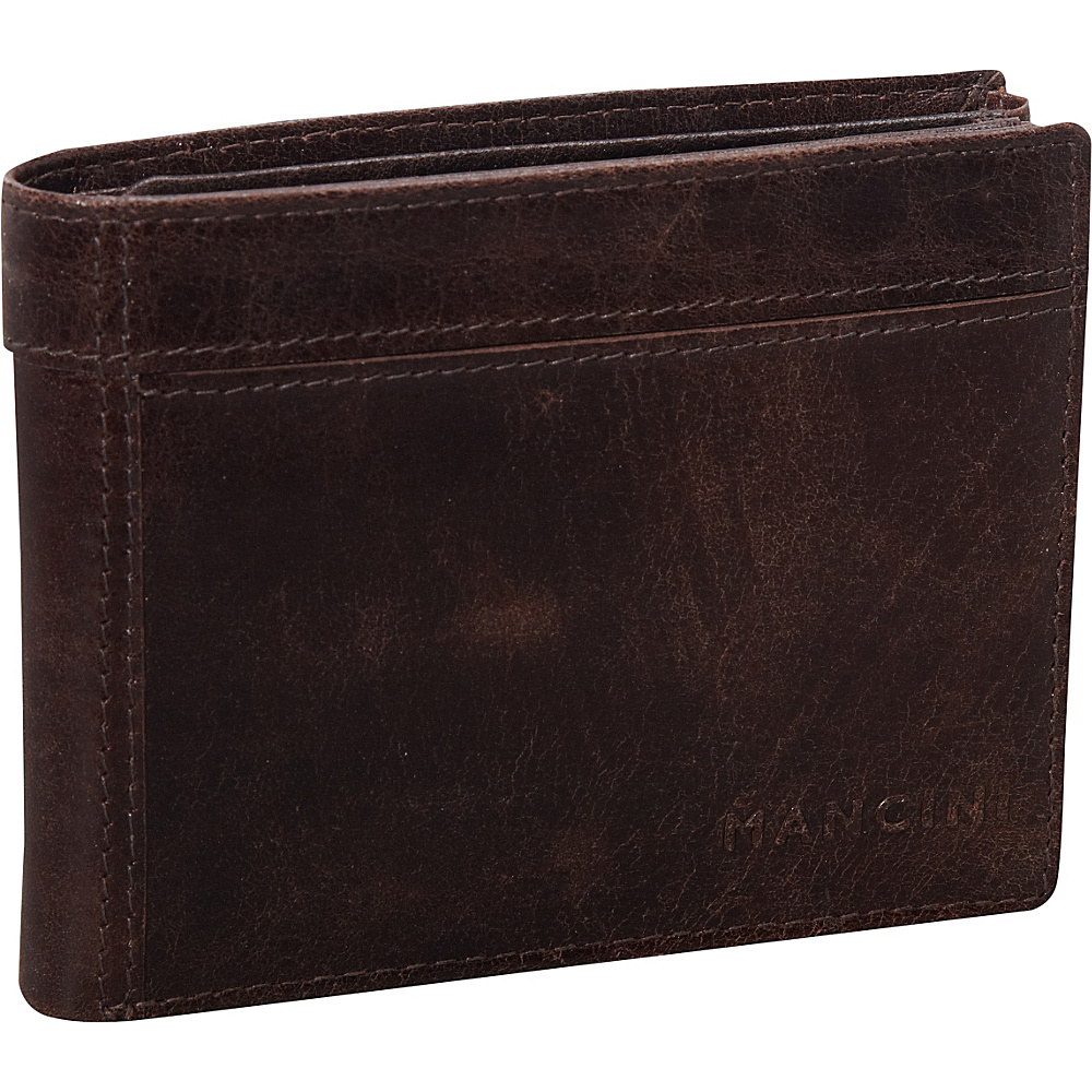 Mancini Leather Goods Men s Double Wing Billfold Brown Mancini Leather Goods Men s Wallets