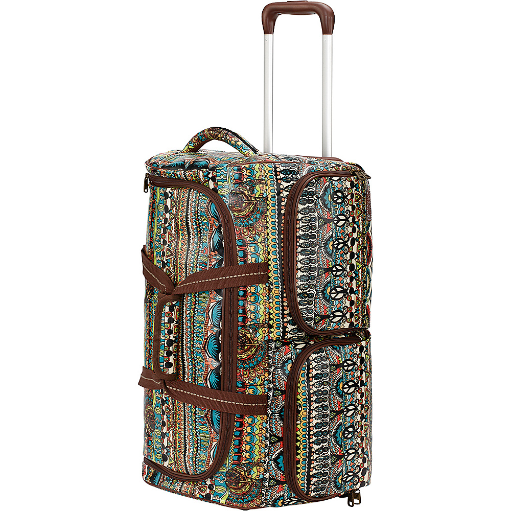 Sakroots Artist Circle Rolling Duffle Natural One World Sakroots Rolling Duffels