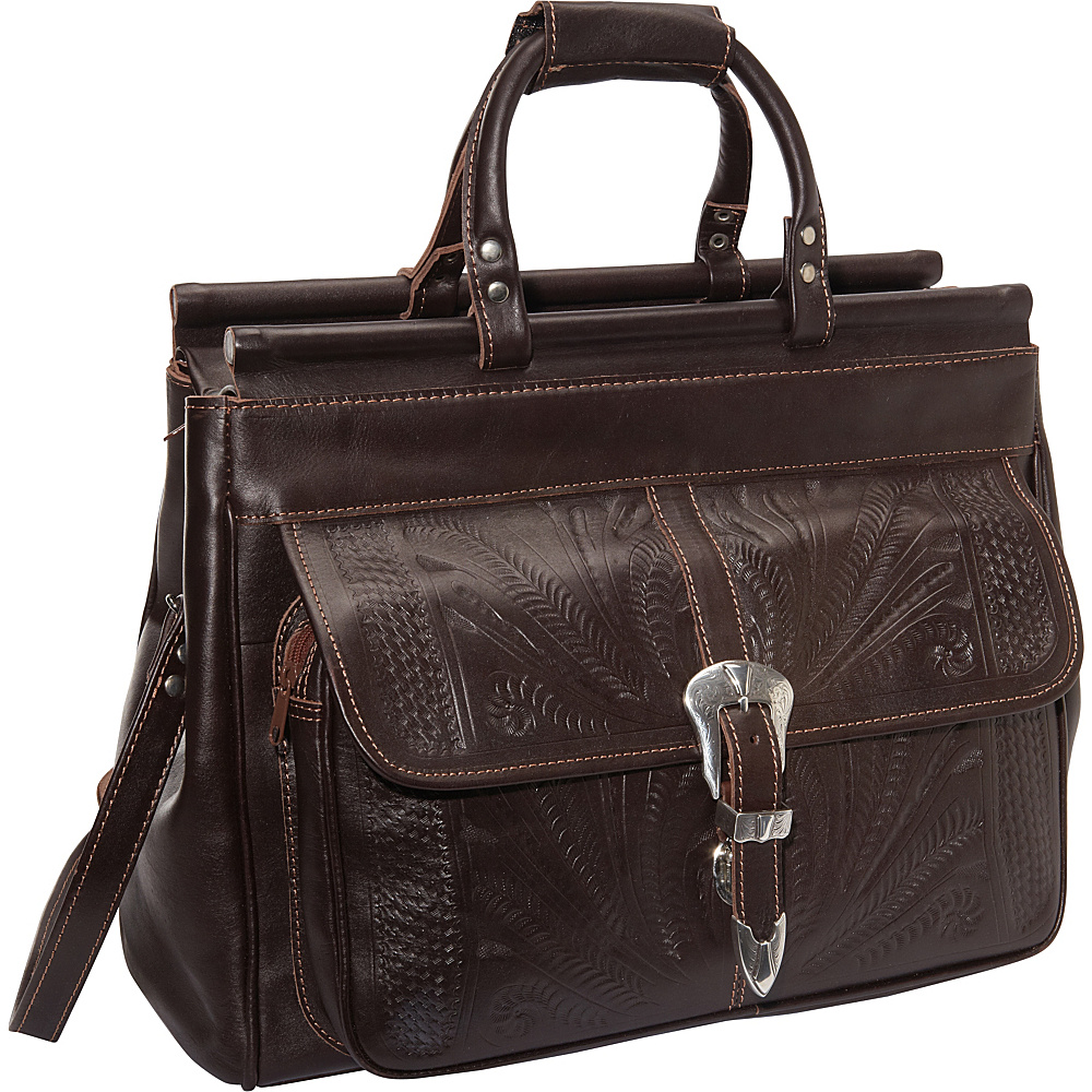 Ropin West 18 Leather Weekender Brown Ropin West Luggage Totes and Satchels