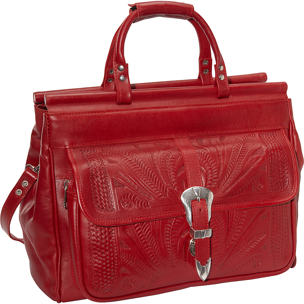 Ropin West 18 Leather Weekender Red Ropin West Luggage Totes and Satchels
