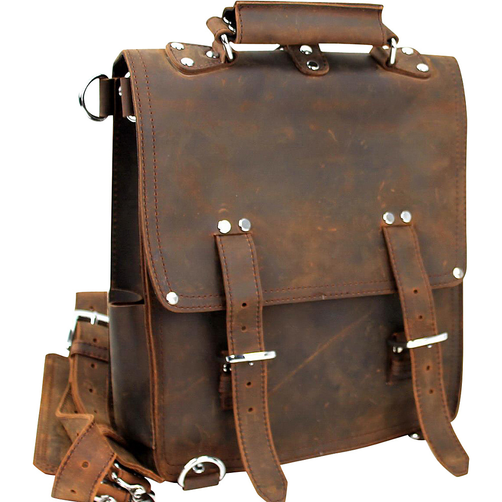 Vagabond Traveler Tall Cowhide Full Leather Backpack Brief Vintage Brown Vagabond Traveler Non Wheeled Business Cases