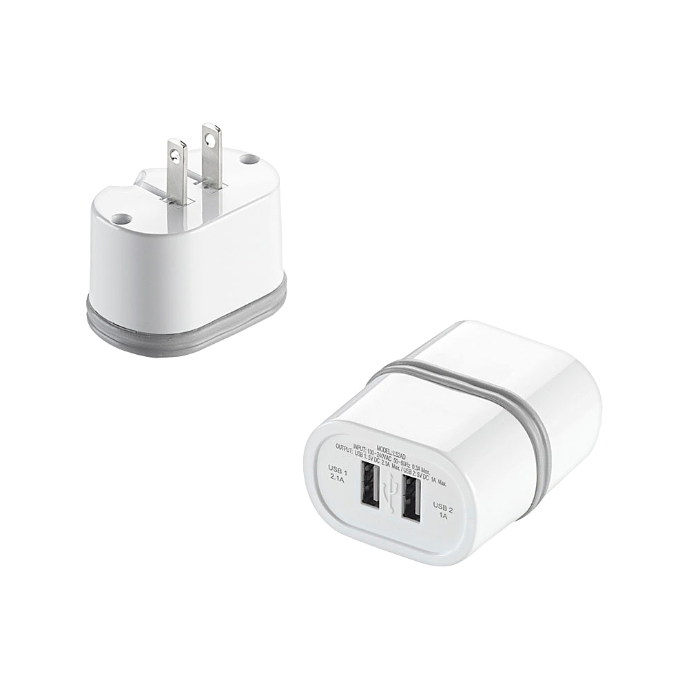Travel Smart by Conair LectronicSmart Dual USB Port AC Wall Charger White Travel Smart by Conair Electronic Accessories