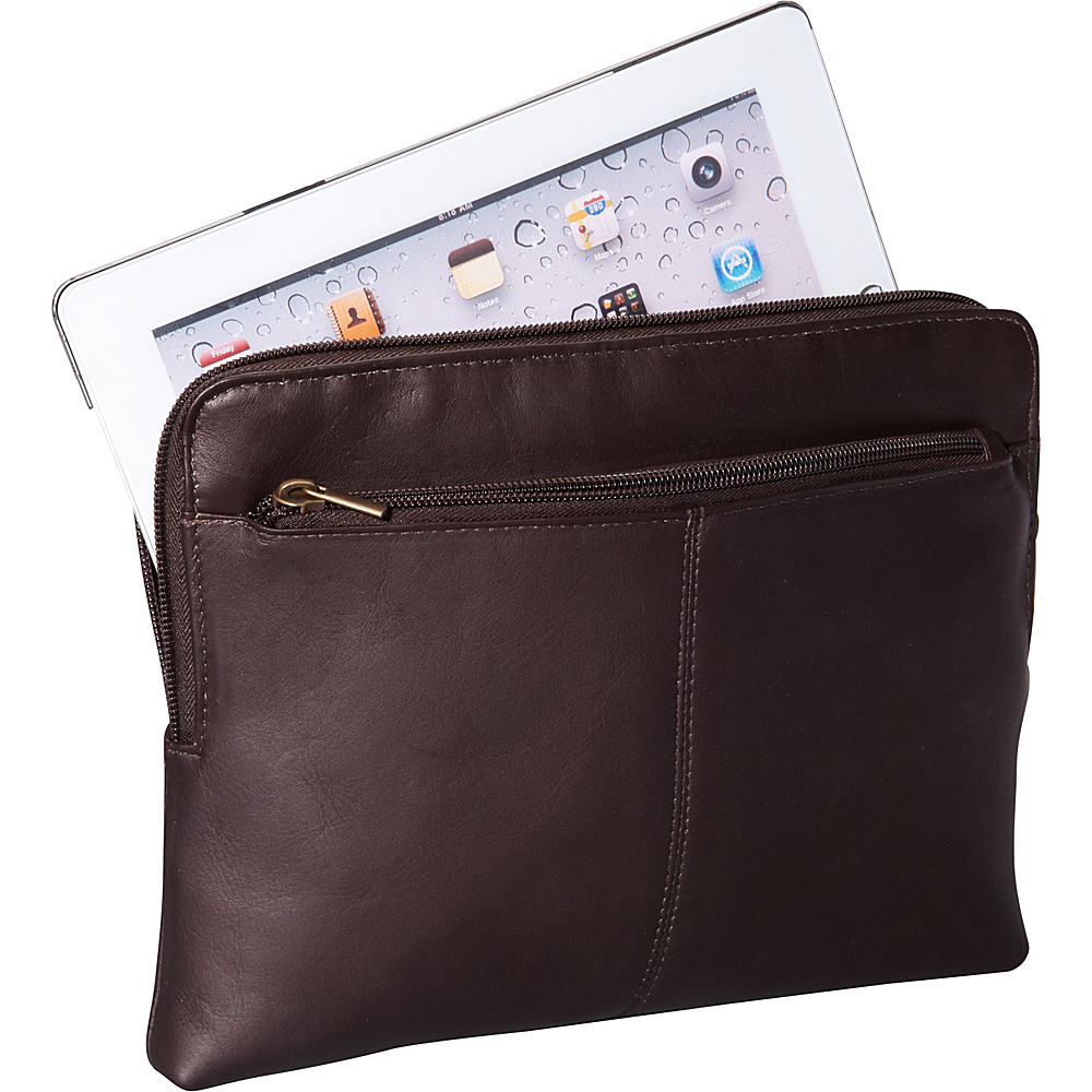 Le Donne Leather iPad Tablet Zip Sleeve Cafe Le Donne Leather Electronic Cases
