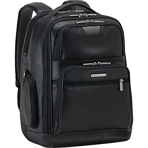 Briggs & Riley Medium Leather Backpack Black - Briggs & Riley Laptop Backpacks