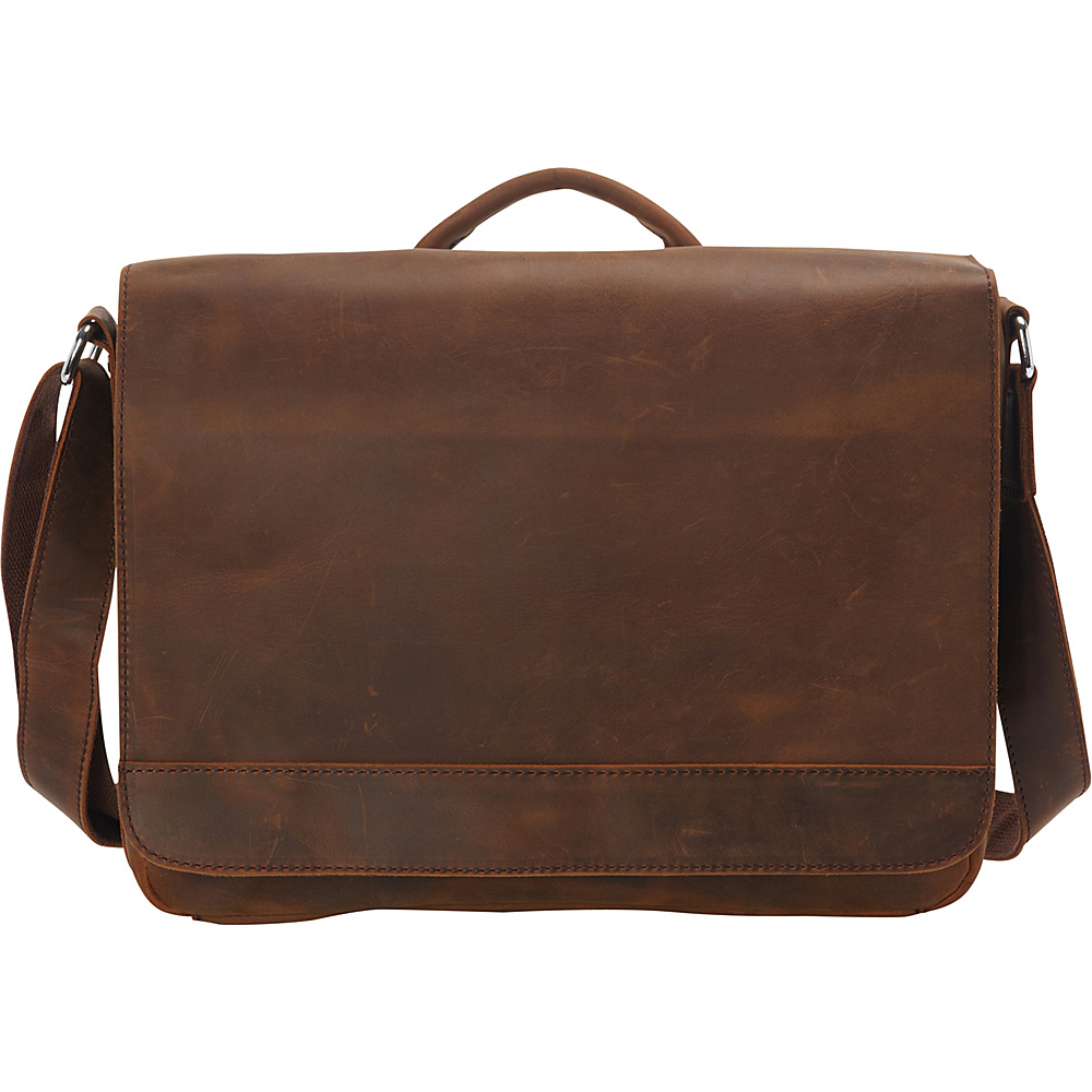 Vagabond Traveler 15 Cowhide Leather Casual Messenger Bag with Top Lift Handle Vintage Distress Vagabond Traveler Messenger Bags
