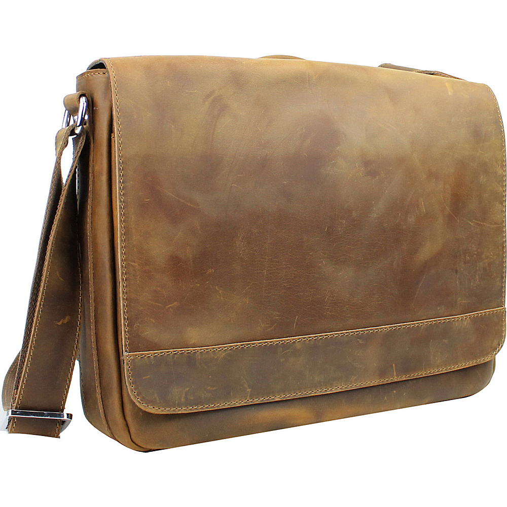 Vagabond Traveler 15 Cowhide Leather Casual Messenger Bag with Top Lift Handle Vintage Brown Vagabond Traveler Messenger Bags
