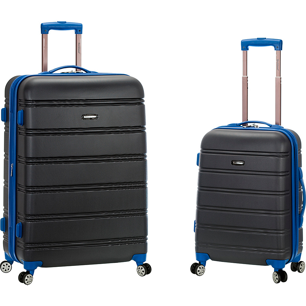 Rockland Luggage Melbourne 2 Pc Expandable ABS Spinner Luggage Set Grey Rockland Luggage Luggage Sets