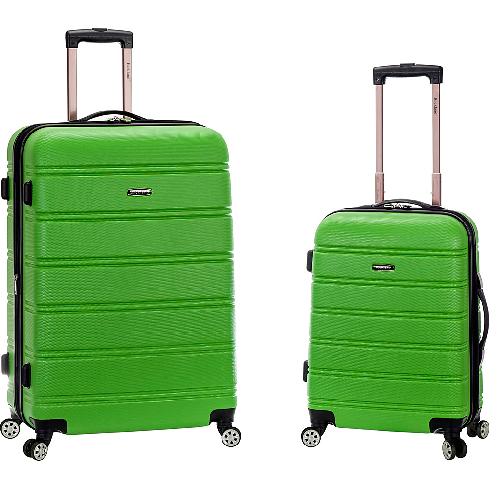Rockland Luggage Melbourne 2 Pc Expandable ABS Spinner Luggage Set Green Rockland Luggage Luggage Sets