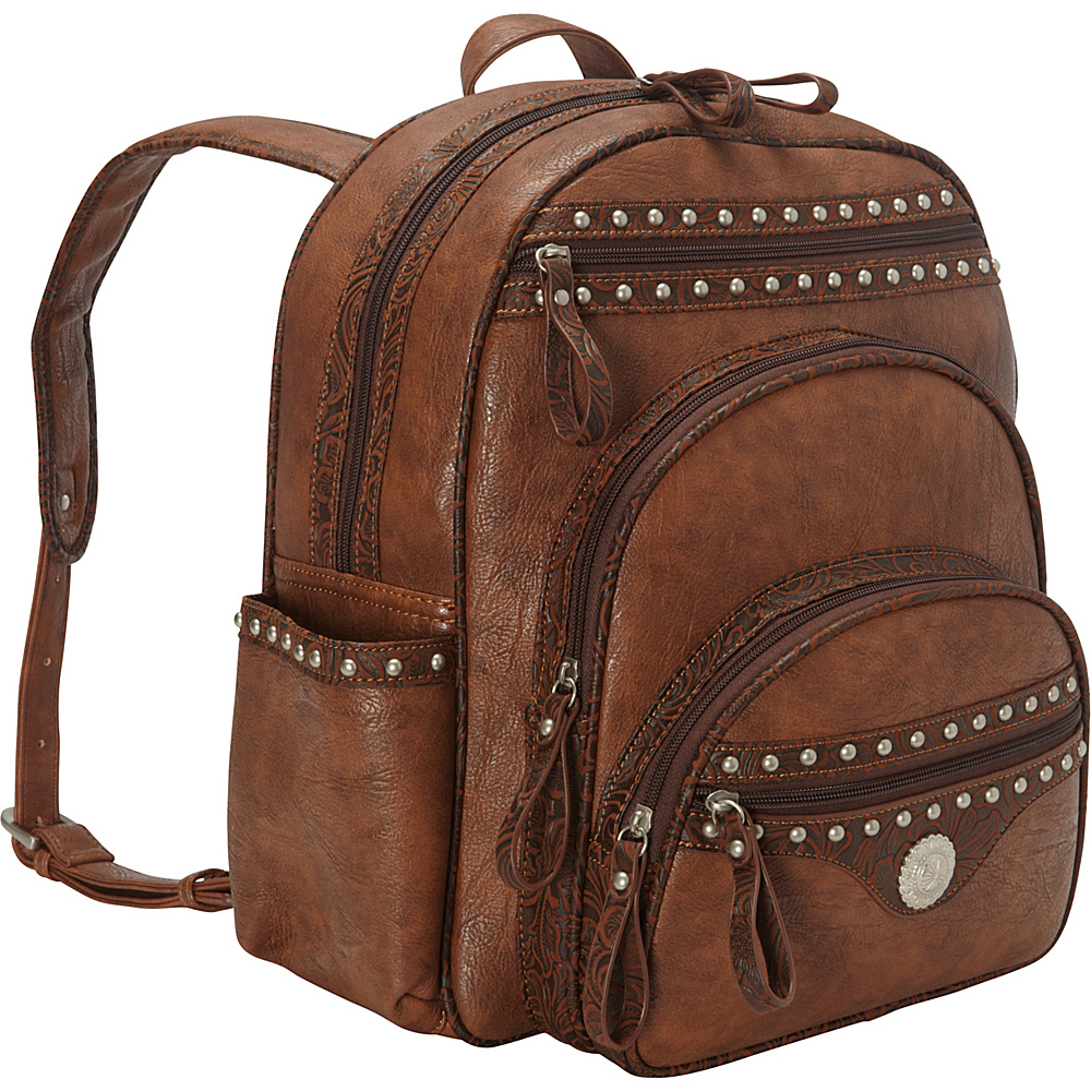 Bandana Lake Tahoe Collection Backpack Chestnut Embossed Brown Bandana Leather Handbags