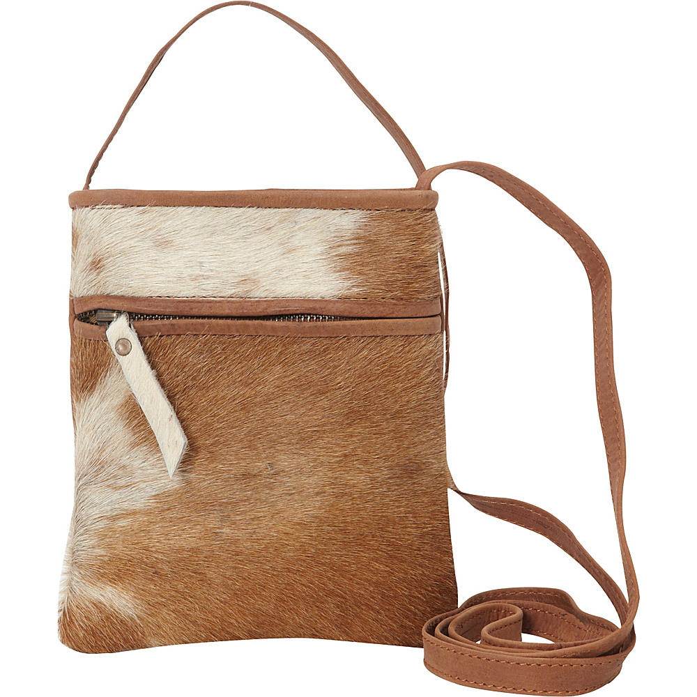 Sharo Leather Bags Little Animal Print Cross Body Bag Brown and White Sharo Leather Bags Leather Handbags