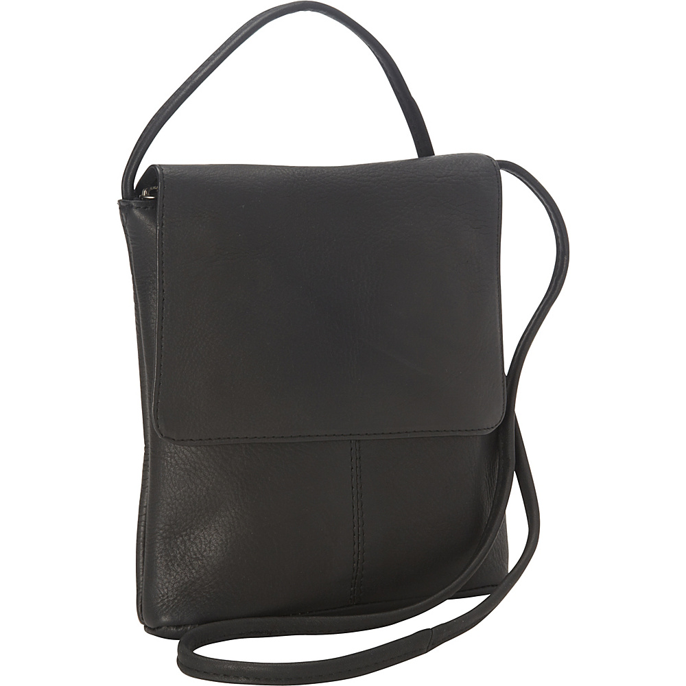 Royce Leather Vaquetta Small Flap Over Crossbody Bag Black 36 Royce Leather Leather Handbags