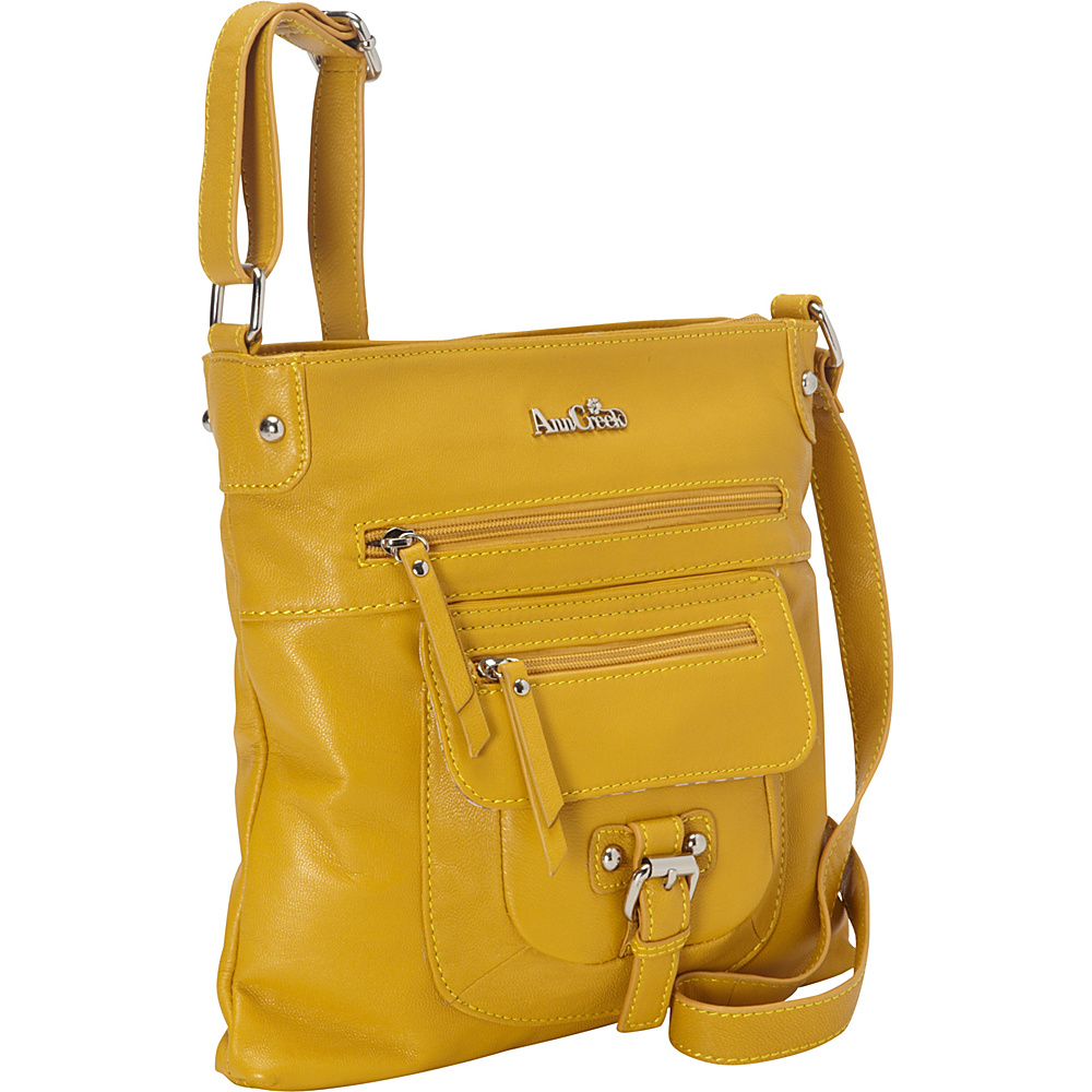 Ann Creek Glenford Satchel Yellow Ann Creek Leather Handbags