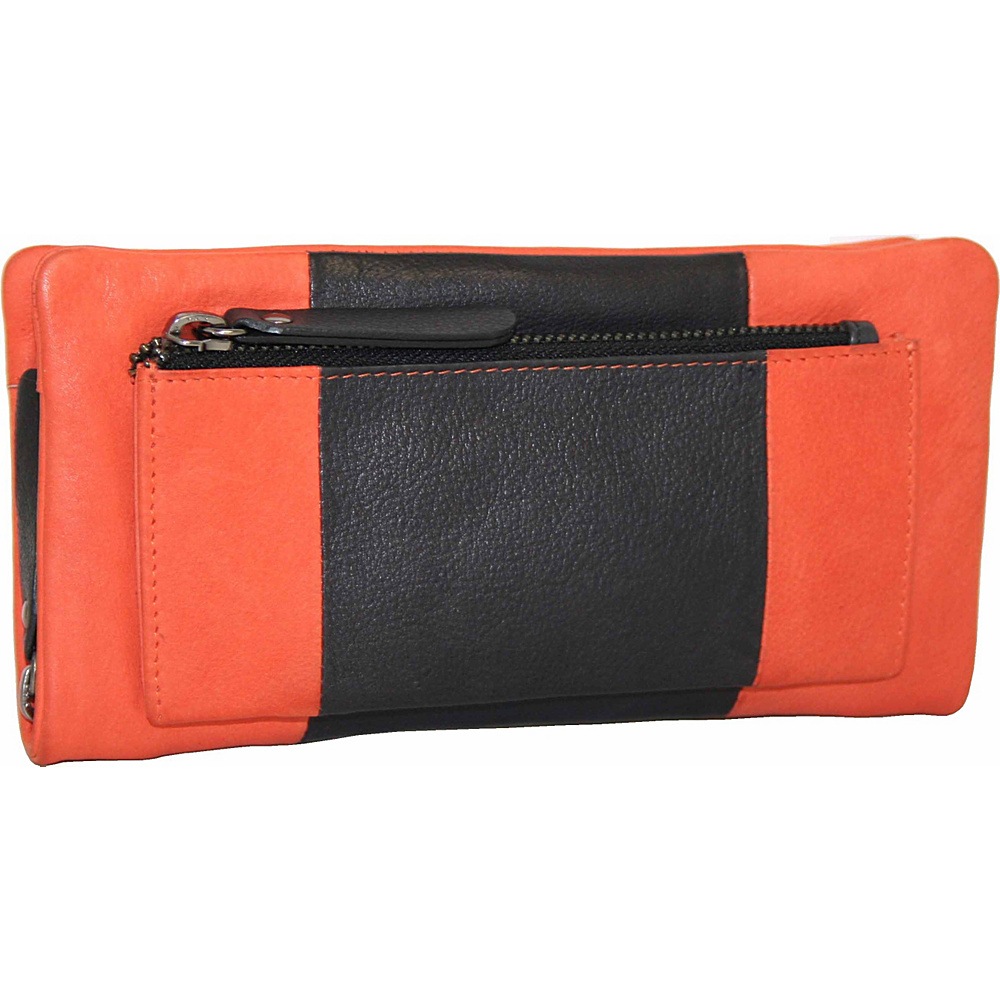 Nino Bossi Zip Around Wallet with Exterior Pocket Orange Nino Bossi Women s Wallets