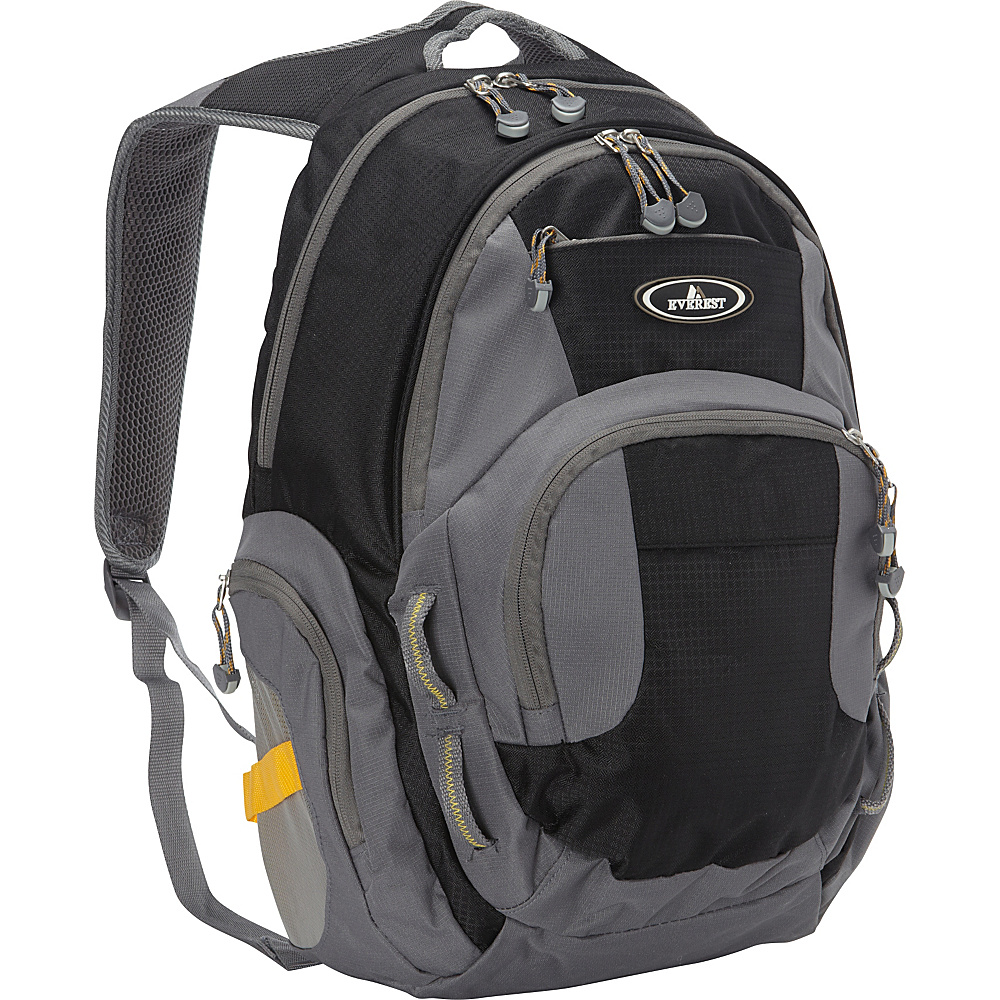 Everest Deluxe Traveler s Laptop Backpack Black Gray Everest Business Laptop Backpacks