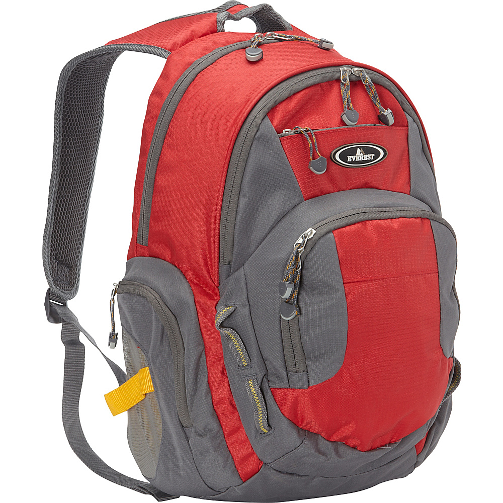 Everest Deluxe Traveler s Laptop Backpack Red Gray Everest Business Laptop Backpacks