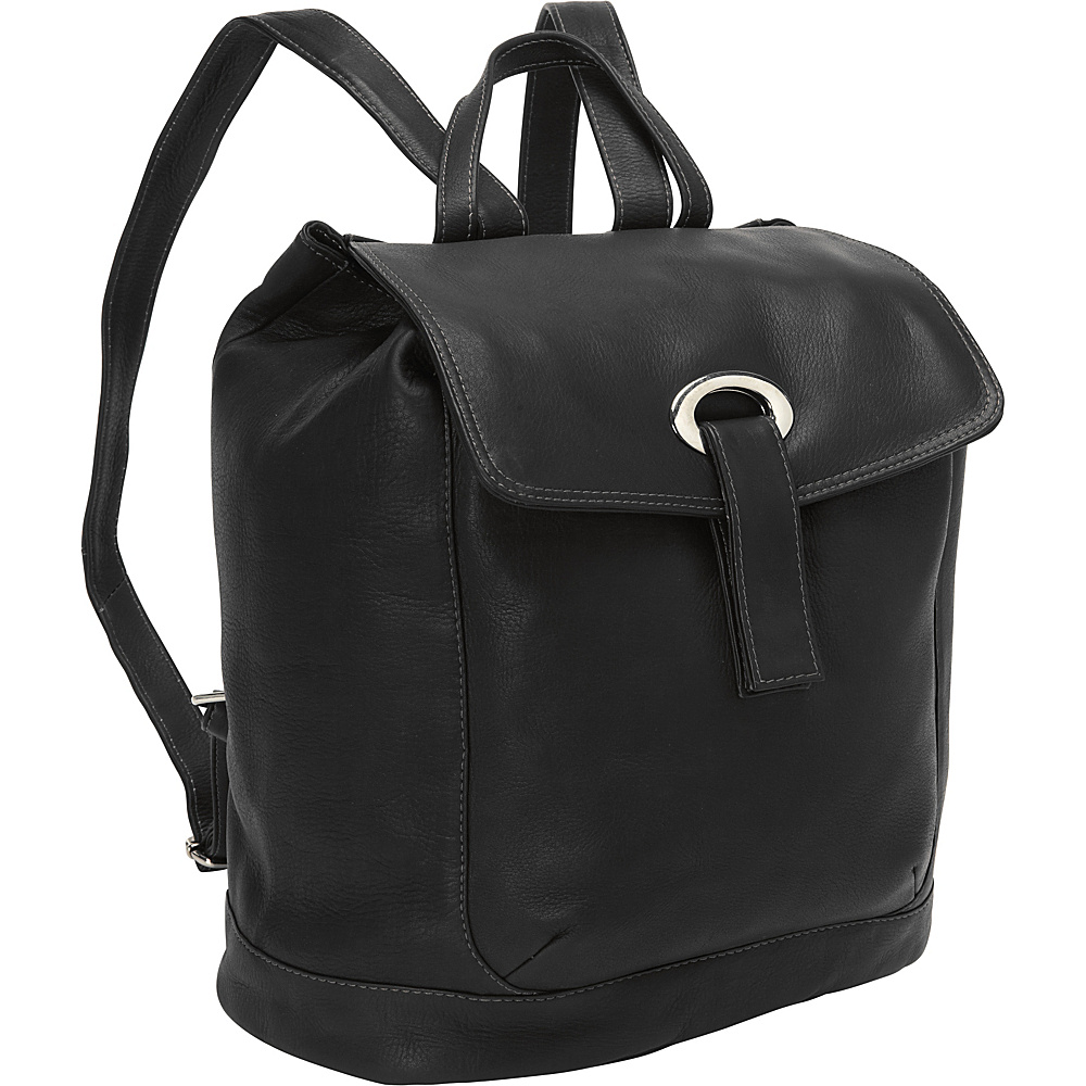 Piel Large Oval Loop Backpack Black Piel Everyday Backpacks