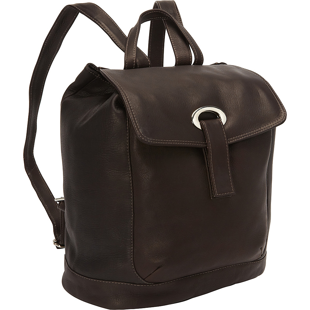 Piel Large Oval Loop Backpack Chocolate Piel Everyday Backpacks