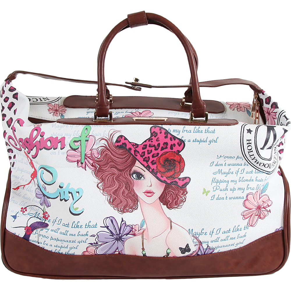 Nicole Lee Teresa Rolling Duffle Special Print Edition Sunny White Nicole Lee Rolling Duffels