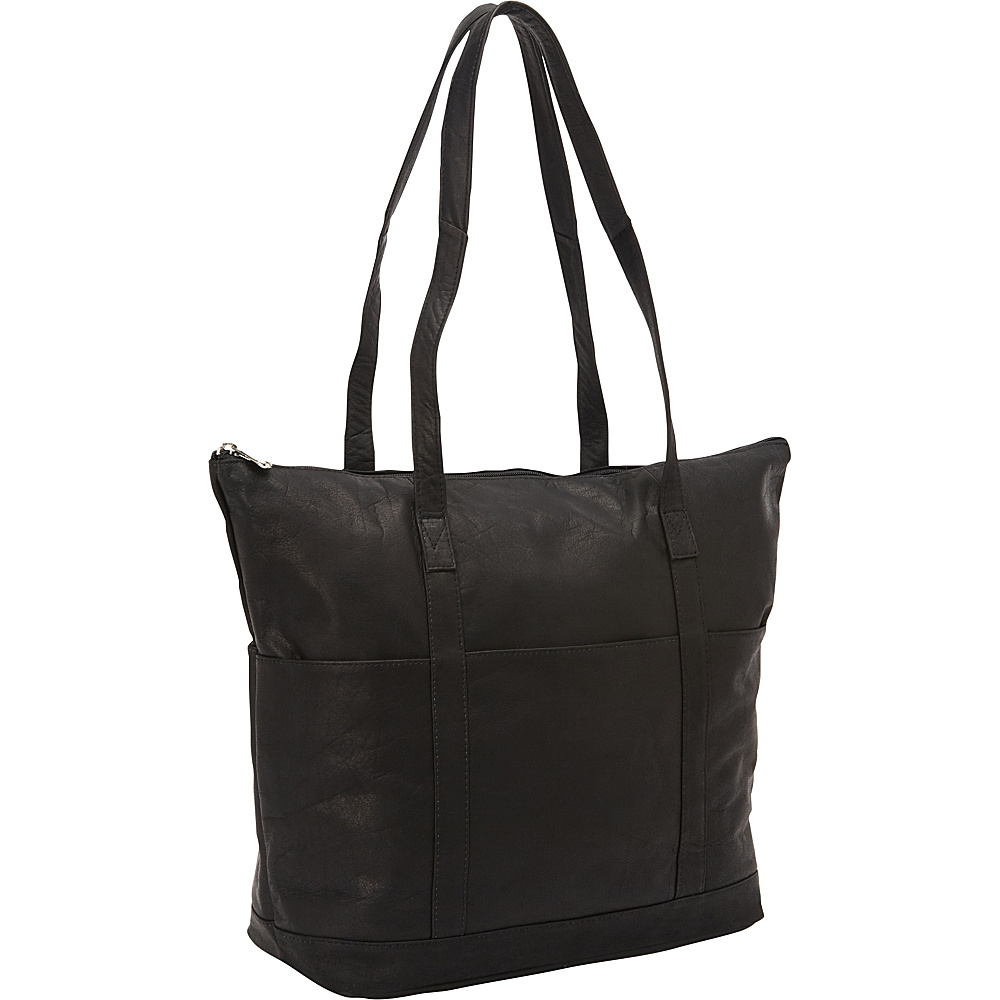 David King Co. Large Multi Pocket Shopping Tote Black David King Co. Leather Handbags