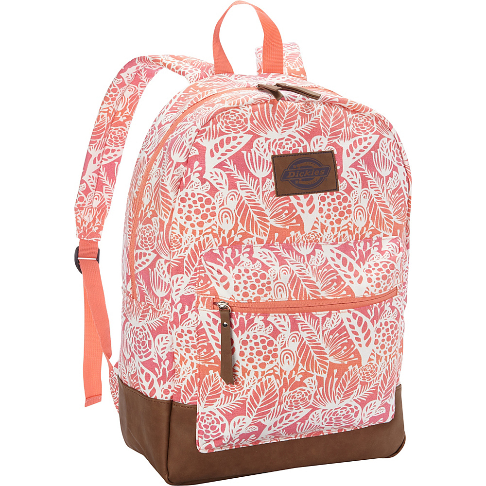 Dickies Hudson Cotton Canvas Backpack BIG FLORA OMBRE PINK ORANGE Dickies Everyday Backpacks