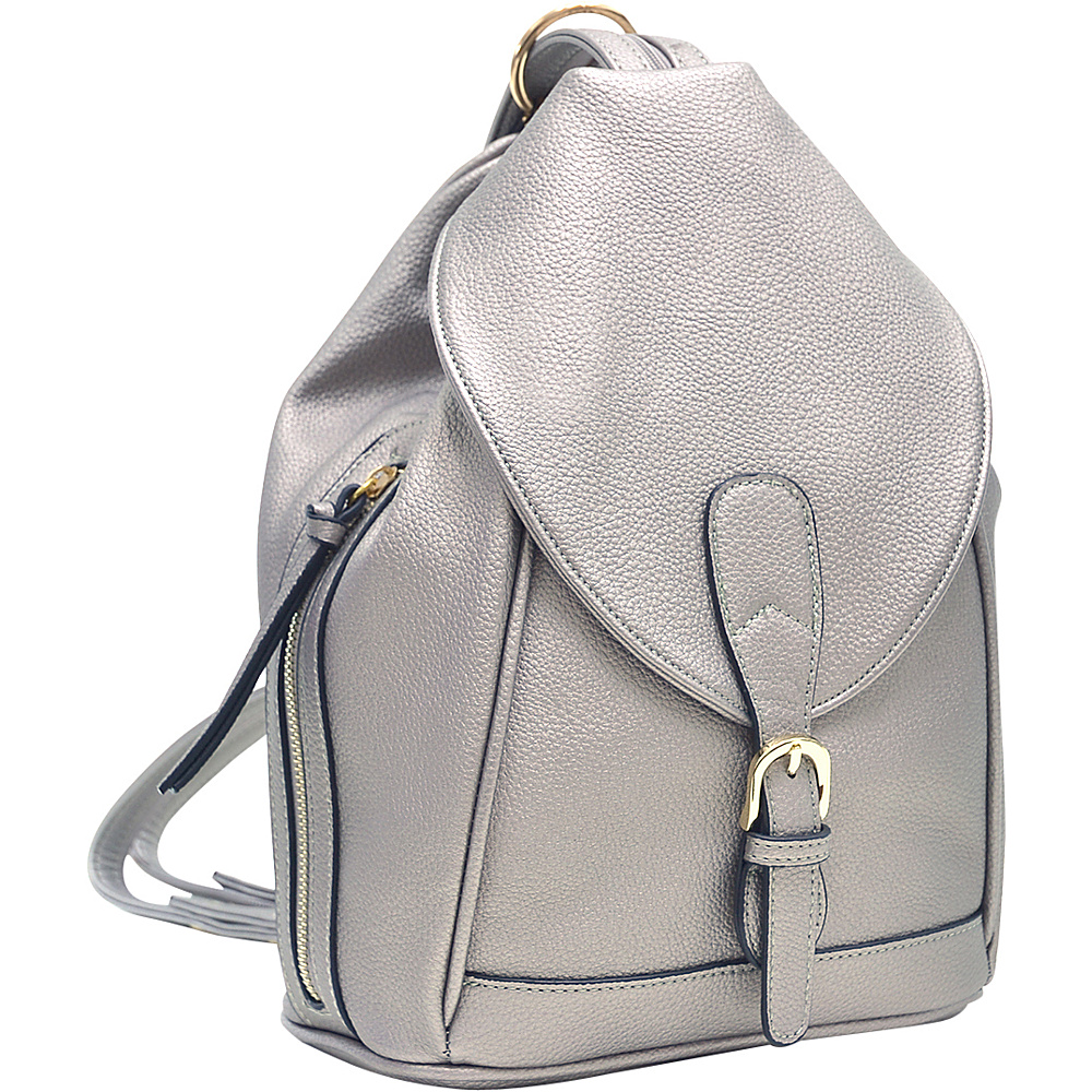 Dasein Classic Convertible Backpack Shoulder Bag Pewter Dasein Manmade Handbags