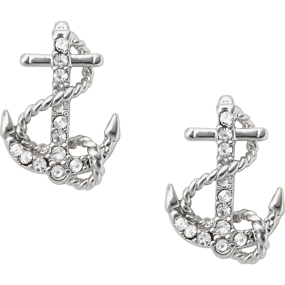 Fossil Anchor Stud Earrings Silver Fossil Jewelry