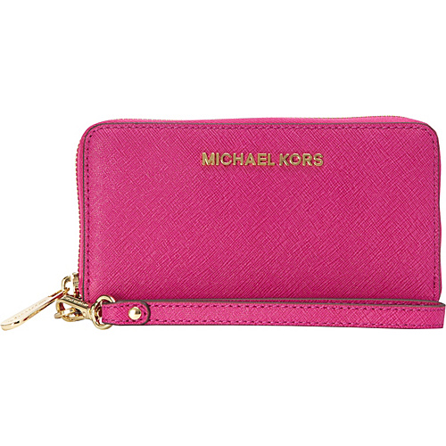 MICHAEL Michael Kors Jet Set Travel Large Multifunction Phone Case Wallet Fuschia - MICHAEL Michael Kors Designer Handbags